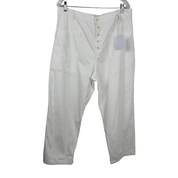 Pistola NEW Revolve Tammy High Rise Trouser Ivory Women's 33 Button Fly Casual - Picture 1 of 11